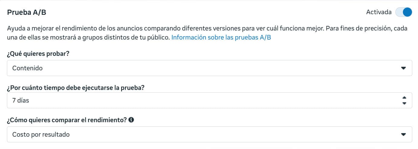 Haz pruebas A/B reales