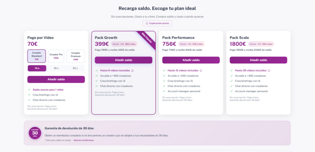 Planes de saldo HICARI