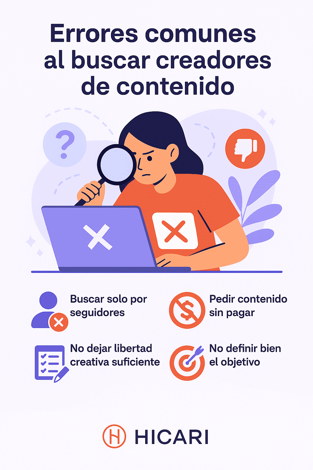 Errores comunes al buscar creadores de contenido