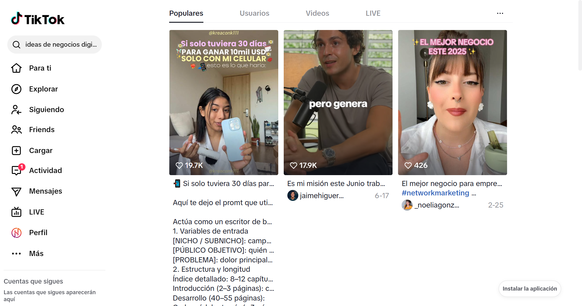 SEO dentro de TikTok