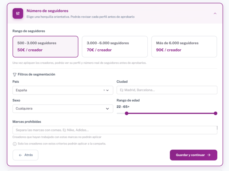 Métricas de seguidores y campañas