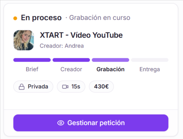 Gestión de una petición de contenido UGC en HICARI